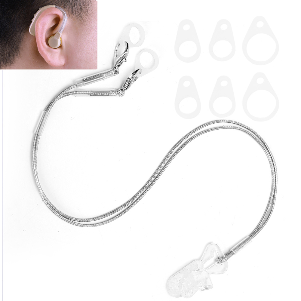 Description Picture 3 of item36cm Hearing Aid Anti-Lost Lanyard Amplifier Safety Behind The Ear Aids Accessory BTE Clip Clamp Rope Protector Holder Children