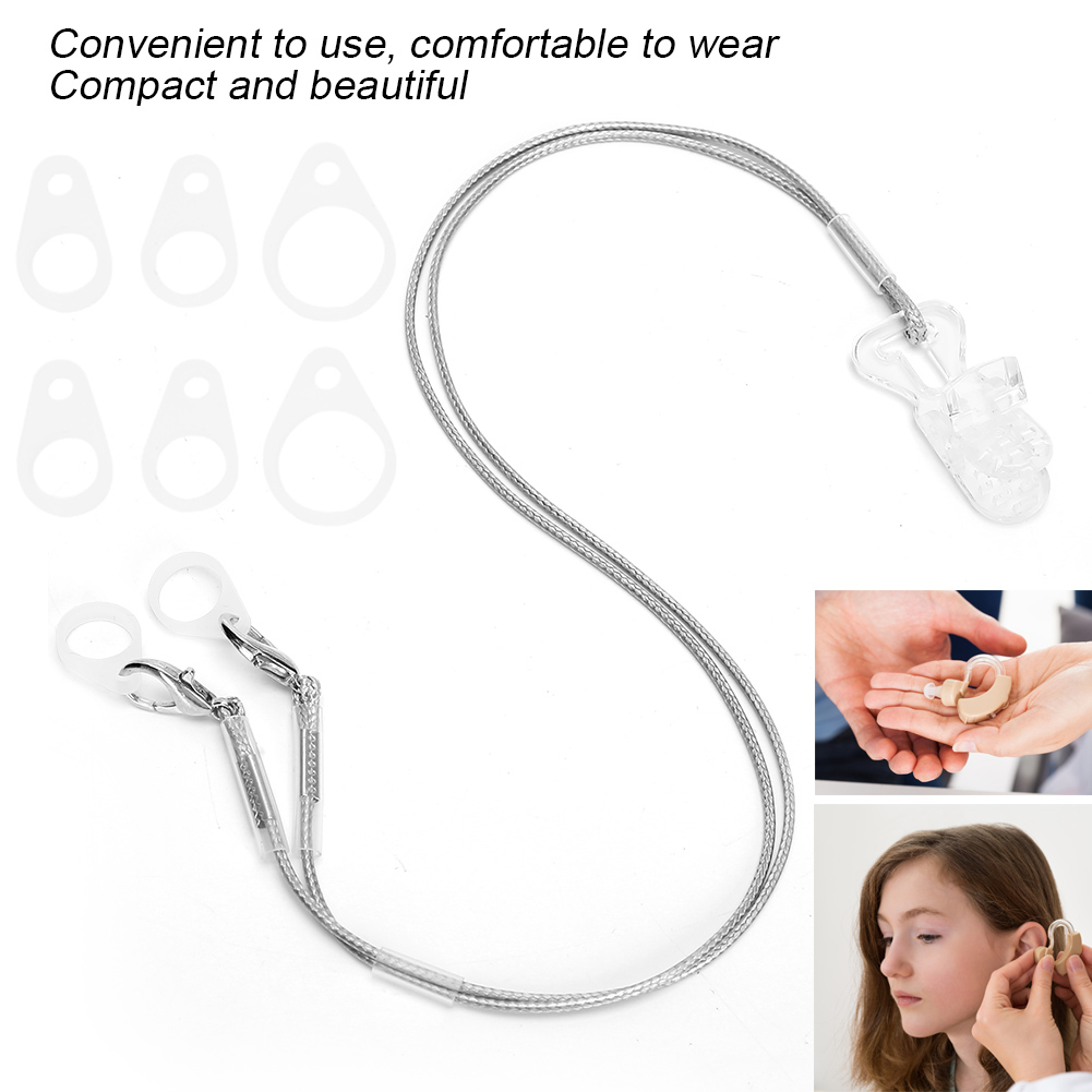 Description Picture 4 of item36cm Hearing Aid Anti-Lost Lanyard Amplifier Safety Behind The Ear Aids Accessory BTE Clip Clamp Rope Protector Holder Children