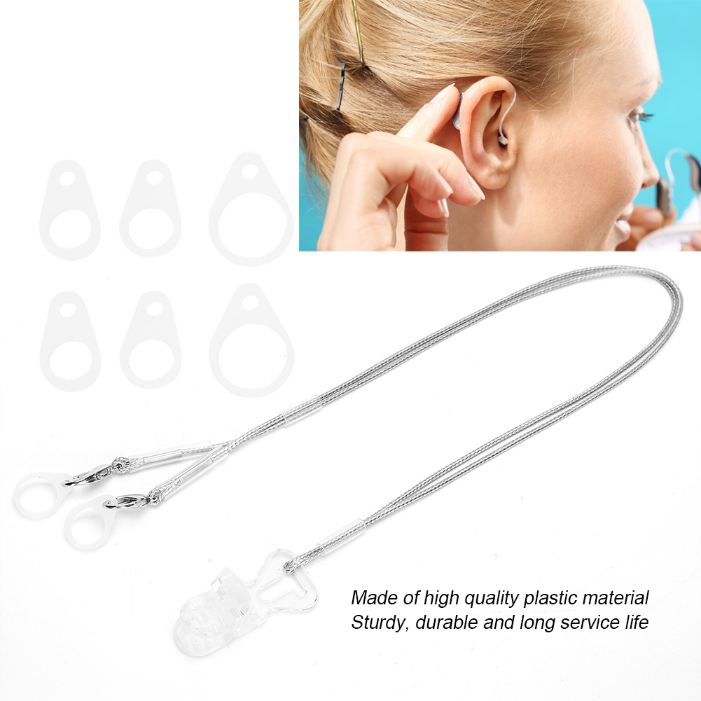 Description Picture 6 of item36cm Hearing Aid Anti-Lost Lanyard Amplifier Safety Behind The Ear Aids Accessory BTE Clip Clamp Rope Protector Holder Children